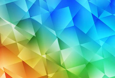 Açık mavi, sarı vektör düşük polimerli doku. Çokgen biçiminde, gradyan ile renkli çizimler. İşiniz için yepyeni bir tasarım..