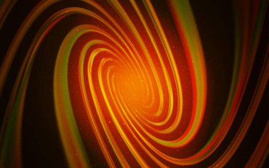 Uzay yıldızlı koyu turuncu vektör şablonu. Bulanık arkaplandaki ve gradyanı olan uzay yıldızları. Fütürist reklamlar ve kitapçıklar için şablon.