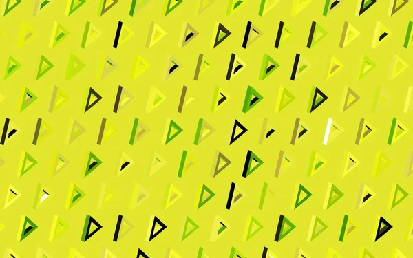 Tmavě Zelená Žlutý Vektorový Vzor Polygonálním Stylem Krásná Ilustrace Trojúhelníky — Stockový vektor