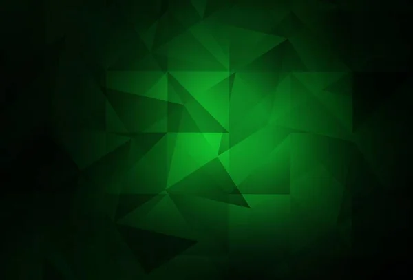Tmavě Zelený Vektor Zářící Trojúhelníkovým Pozadím Kreativní Ilustrace Polotónovém Stylu — Stockový vektor