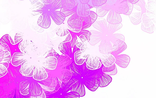 Patrón Abstracto Vector Rosa Claro Con Flores Diseño Decorativo Flores — Vector de stock