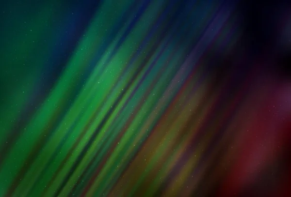 Dunkelgrünes Vektormuster Mit Sternen Nachthimmel Leuchtend Farbige Illustration Mit Hellen — Stockvektor