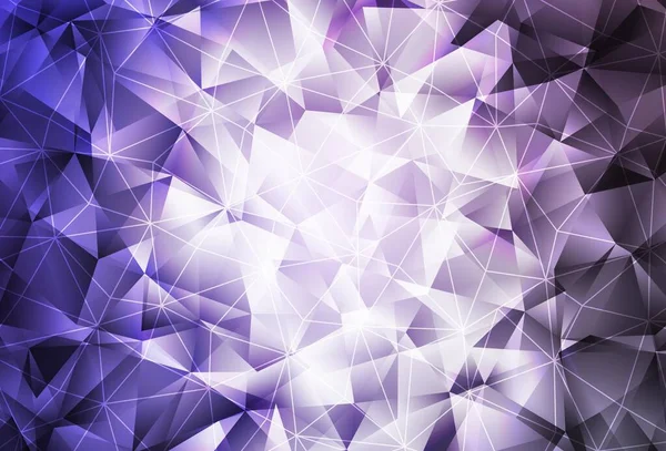 Luz Plantilla Vectorial Púrpura Con Cristales Triángulos Ilustración Con Conjunto — Vector de stock