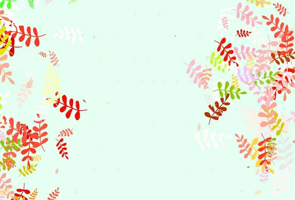 Light Multicolor Vector Abstract Background Leaves Sketchy Doodles Leaves Blurred — Stock Vector