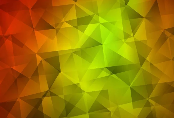 Tmavě Červená Žlutá Vektorová Trojúhelníková Mozaika Trojúhelníkový Geometrický Vzorek Gradientem — Stockový vektor