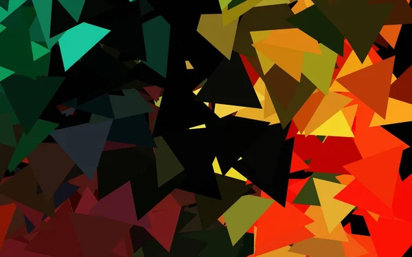 Dunkle Mehrfarbige Vektorschablone Mit Kristallen Dreiecken Dreiecke Auf Abstraktem Hintergrund — Stockvektor