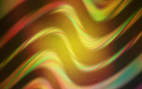 Hijau Gelap Pola Vektor Kuning Dengan Bintang Langit Malam Bersinar - Stok Vektor