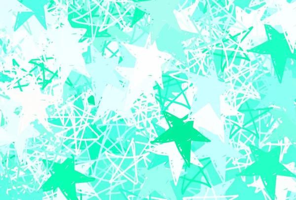 Textura Vectorial Verde Claro Con Hermosas Estrellas Ilustración Abstracta Geométrica — Vector de stock