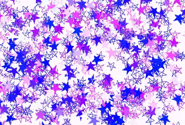 Luz Fundo Vetor Roxo Com Estrelas Coloridas Ilustração Colorida Brilhante — Vetor de Stock