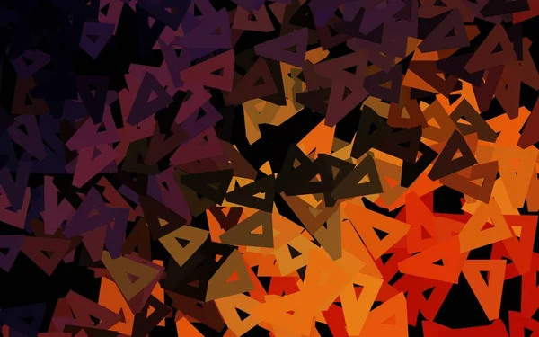 Темно Рожевий Жовтий Векторний Фон Лініями Трикутниками Сучасна Абстрактна Ілюстрація — стоковий вектор