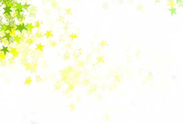 Hellgrüner Gelber Vektorhintergrund Mit Farbigen Sternen Moderne Geometrische Abstrakte Illustration — Stockvektor