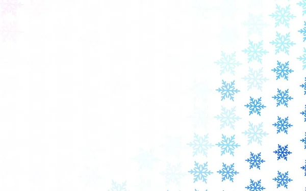 Rosa Claro Plantilla Vector Azul Con Copos Nieve Hielo Estrellas — Vector de stock