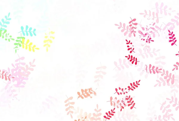 Açık Pembe Sarı Vektör Karalama Arkaplanı Yapraklarla Parlak Renkli Çizimler — Stok Vektör