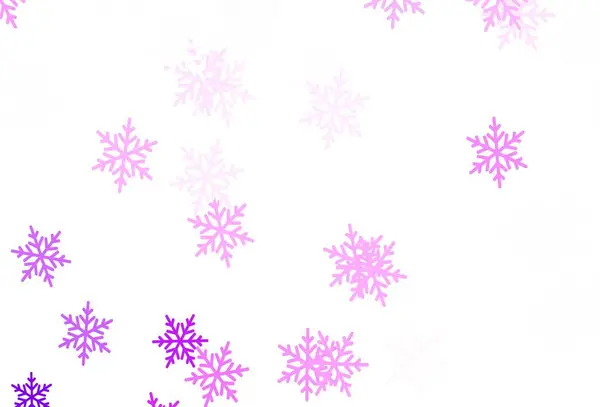 Ανοιχτό Μωβ Ροζ Διάνυσμα Φόντο Νιφάδες Χιονιού Χριστούγεννα Αστέρια Λαμπερό — Διανυσματικό Αρχείο