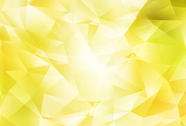 Patrón Poligonal Abstracto Vectorial Amarillo Claro Muestra Geométrica Triangular Con — Vector de stock