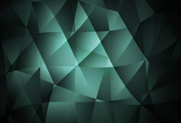 Dunkelgrüner Vektor Mit Dreieckigem Hintergrund Eine Völlig Neue Farbillustration Polygonalen — Stockvektor