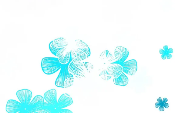浅色多色矢量花纹典雅 色彩斑斓的图画 花朵是涂鸦风格的 手绘网页设计 — 图库矢量图片