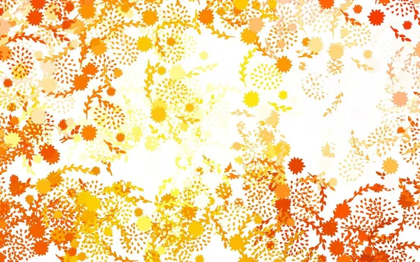 Light Orange Vetor Padrão Abstrato Com Flores Uma Elegante Ilustração —  Vetores de Stock