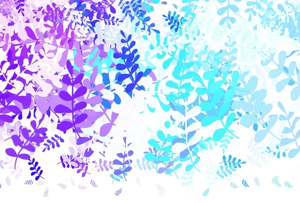 Hellrosa Blaues Vektor Doodle Muster Mit Blättern Bunte Illustration Doodle — Stockvektor