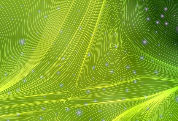 Hellgrünes Gelbes Vektormuster Mit Kugeln Kurven Bunte Illustration Mit Geometrischem — Stockvektor
