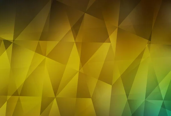 Dunkelgrüner Gelber Vektor Polygonaler Hintergrund Bunte Illustration Abstrakten Stil Mit — Stockvektor