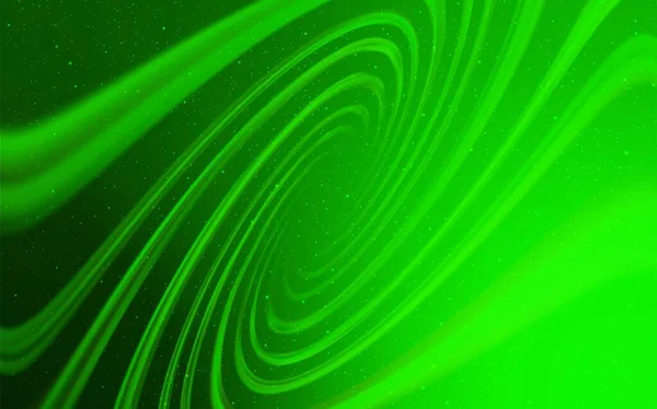 Hellgrüne Vektortextur Mit Milchstraßensternen Raumsterne Auf Verschwommenem Abstrakten Hintergrund Mit — Stockvektor
