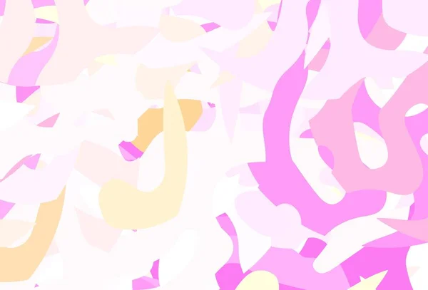 浅粉色 黄色矢量模板 形状混乱 装饰设计的抽象风格与随机形式 商务名片的现代设计 — 图库矢量图片