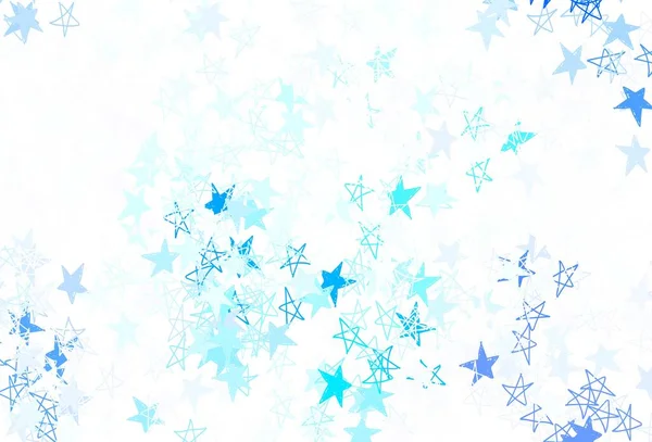 Padrão Vetor Azul Claro Com Estrelas Natal Ilustração Colorida Brilhante — Vetor de Stock