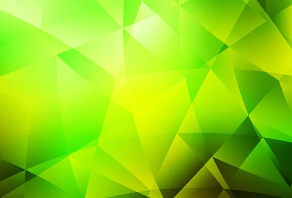 Vert Clair Vecteur Jaune Brillant Fond Triangulaire Illustration Colorée Brillante — Image vectorielle