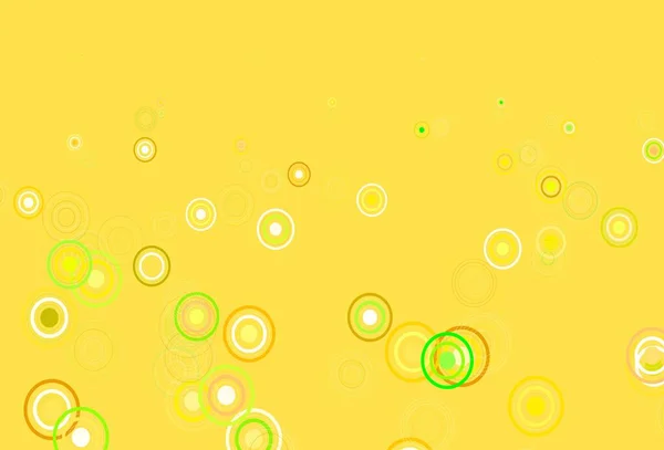 Verde Claro Fundo Vetor Amarelo Com Bolhas Glitter Ilustração Abstrata — Vetor de Stock