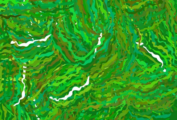 Açık yeşil, kıvrımlı çizgileri olan sarı vektör arkaplan. Basit eğri biçiminde parlak renkli bir illüstrasyon. Web siteniz için soyut tasarım.