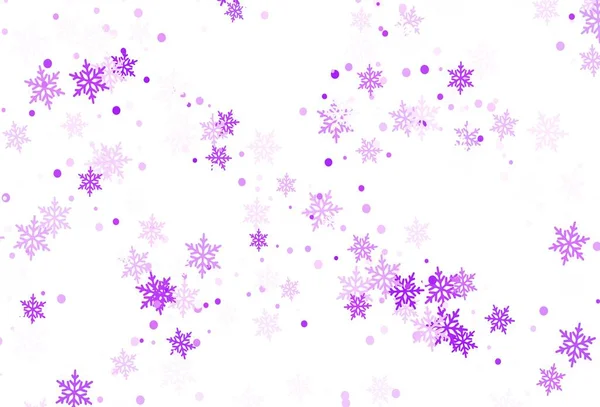 Modelo Vetor Roxo Claro Com Flocos Neve Gelados Ilustração Abstrata — Vetor de Stock