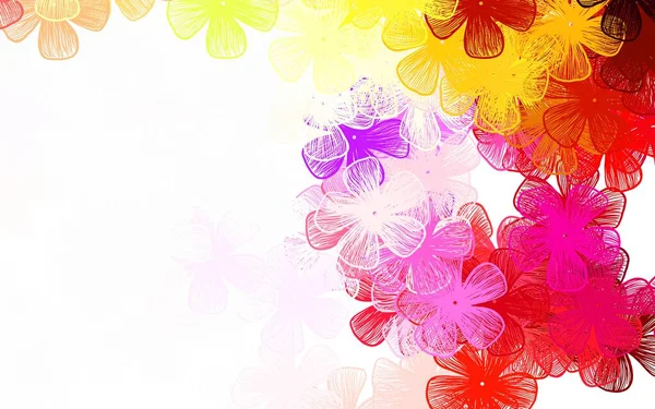 Světlo Multicolor Vektor Přírodní Vzor Květinami Barevné Ilustrace Doodle Stylu — Stockový vektor