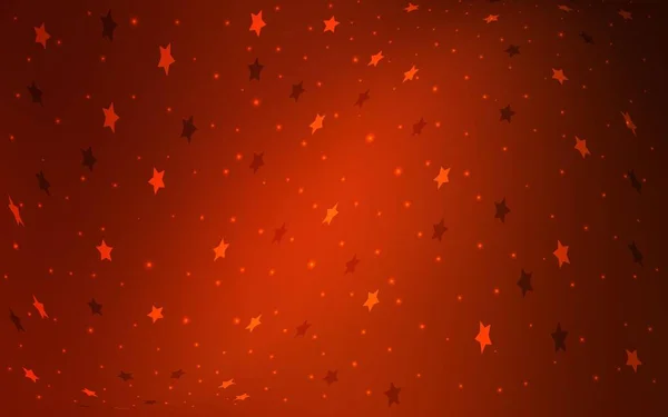 Koyu Kırmızı Gökyüzü Yıldızlı Bir Şablon Bulanık Dekoratif Dizayn Yıldızlı — Stok Vektör