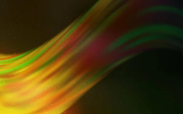 Mörkgrön Gul Vektor Layout Med Kosmiska Stjärnor Glitter Abstrakt Illustration — Stock vektor