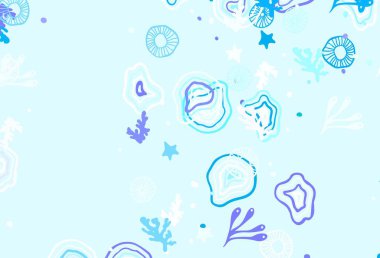 Açık mavi, Memphis şekilli yeşil vektör arkaplan. Soyut gradyan şekilli basit renkli çizimler. İşiniz için en iyi akıllı tasarım.