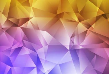 Açık Pembe, sarı vektör üçgen arkaplan. Soyut ve üçgenli renkli çizimler. Dizaynınız için üçgen desen.