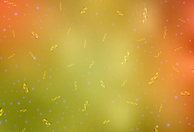 Açık Kırmızı, Yeni Yıl tarzında sarı vektör düzeni. Modern soyut Noel ruh hali şekilleri. Reklamlar, posterler, kitap afişleri için desen.