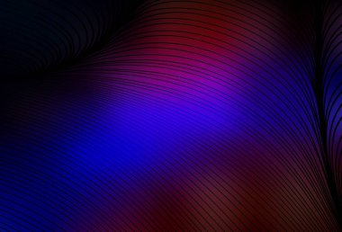 Koyu mavi, kırmızı çizgili arka plan. Soyut ve gradyan renkte renkli çizimler. Tasarımınız için basit şablon.