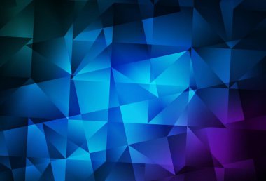 Koyu pembe, mavi vektör üçgen mozaik doku. Gradyanı olan üçgen geometrik örnek. Marka kitabınız için yeni şablon.