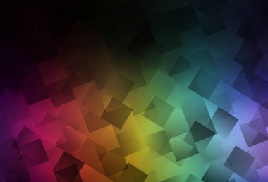 Eşkenar dörtgenli koyu renk vektör şablonu. Soyut arkaplanda dikdörtgenler ve renkli gradyanlar. İniş sayfası için modern şablon.