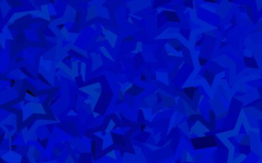 Koyu mavi vektör arkaplanı çizgiler, üçgenler. Soyut üçgenli dekoratif tasarım. İniş sayfası için modern şablon.