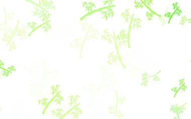 Açık yeşil, sarı vektör karalama arkaplanı ve dalları. Beyaz arka planda eskiz karalamalar. Cep telefonlarının geçmişleri için şablon.