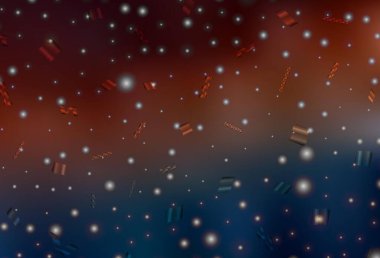 Koyu mavi, kırmızı vektör düzeni yeni yıl tarzında. Noel özellikleriyle basit bir gradyan çizimi. Harfler ve tipografi için şablon.