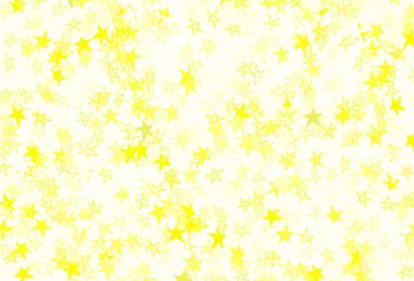 Açık yeşil, küçük ve büyük yıldızlı sarı vektör arkaplan. Yıldızlı parlak renkli illüstrasyon. Astroloji web siteleri için desen.
