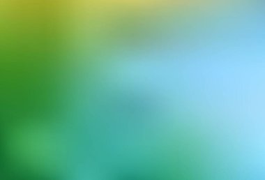 Açık mavi, yeşil vektör renkli bulanık arkaplan. Gradyan tasarımlı, soyut, ışıltılı çizimler. İşiniz için yeni tasarım.