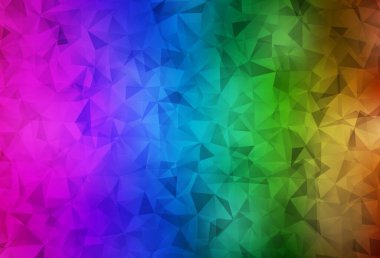 Koyu renkli vektör çokgen desen. Üçgenlerden oluşan parlayan çokgen çizimler. Web siteniz için yeni bir doku.