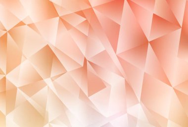 Açık Turuncu vektör çokgen şablonu. Üçgenli parlak renkli çizimler. Web siteniz için çokgen tasarım.