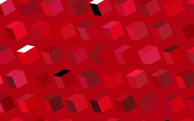 Koyu pembe, kırmızı vektör arka planı çokgen biçiminde. Dikdörtgenleri ve kareleri olan güzel bir çizim. İş ilanları, broşürler, broşürler için desen