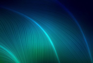 Koyu mavi, eğri çizgileri olan yeşil vektör dokusu. Soyut ve gradyan renkte renkli çizimler. Broşürler, broşürler için doku.